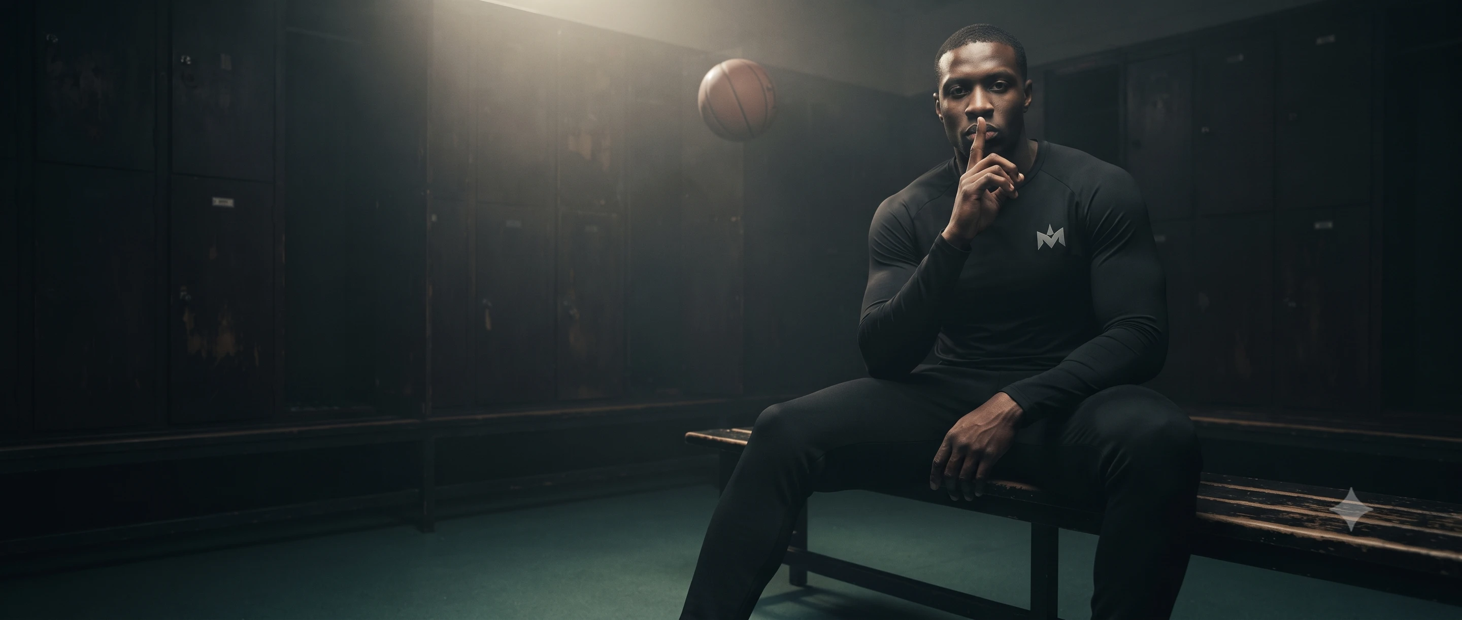 Athlete in the locker room — focus before the session